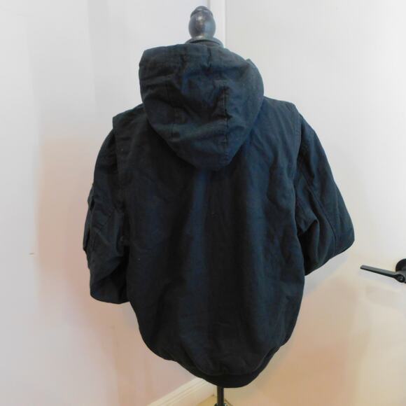 Lee Workwear Bomber Black Jacket with hood Size Large New - Picture 5 of 12